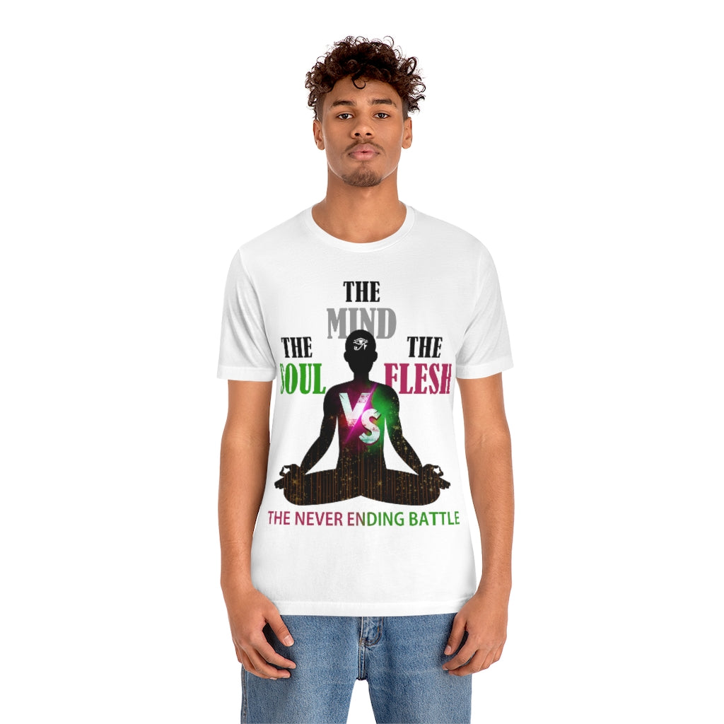 The Soul vs. The Flesh vs. The Mind Unisex Jersey Short Sleeve Tee