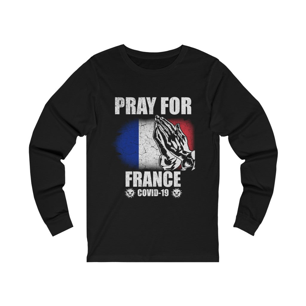 Pray For France Unisex Jersey Long Sleeve Tee