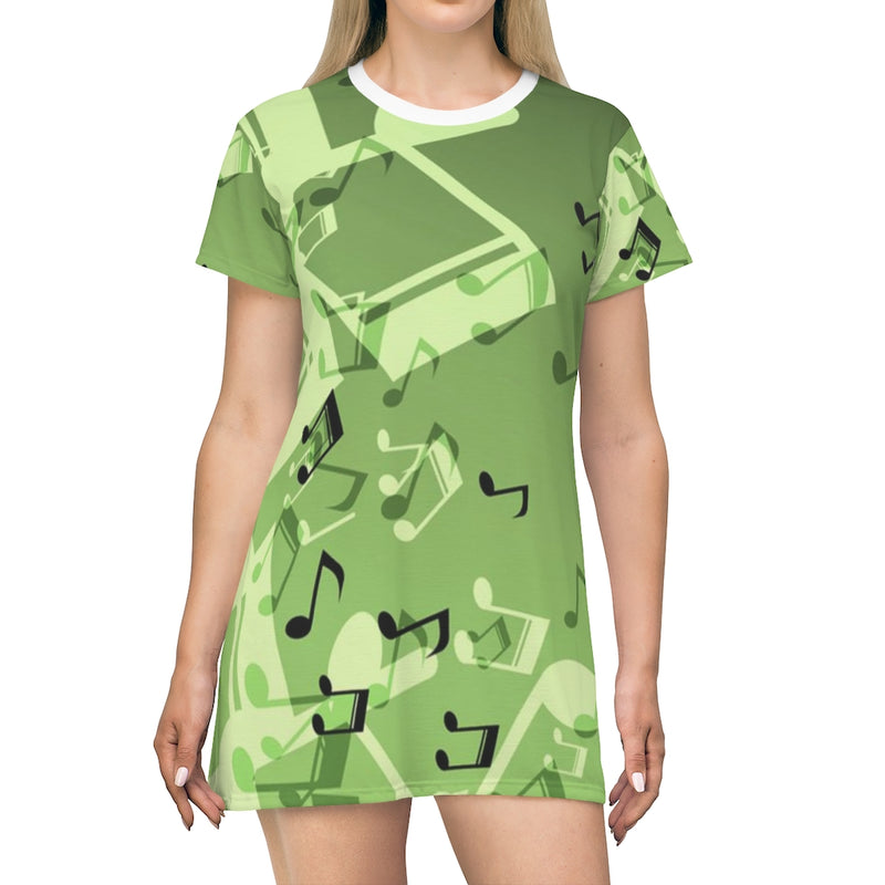 Large Notes Music T-Shirt Dress