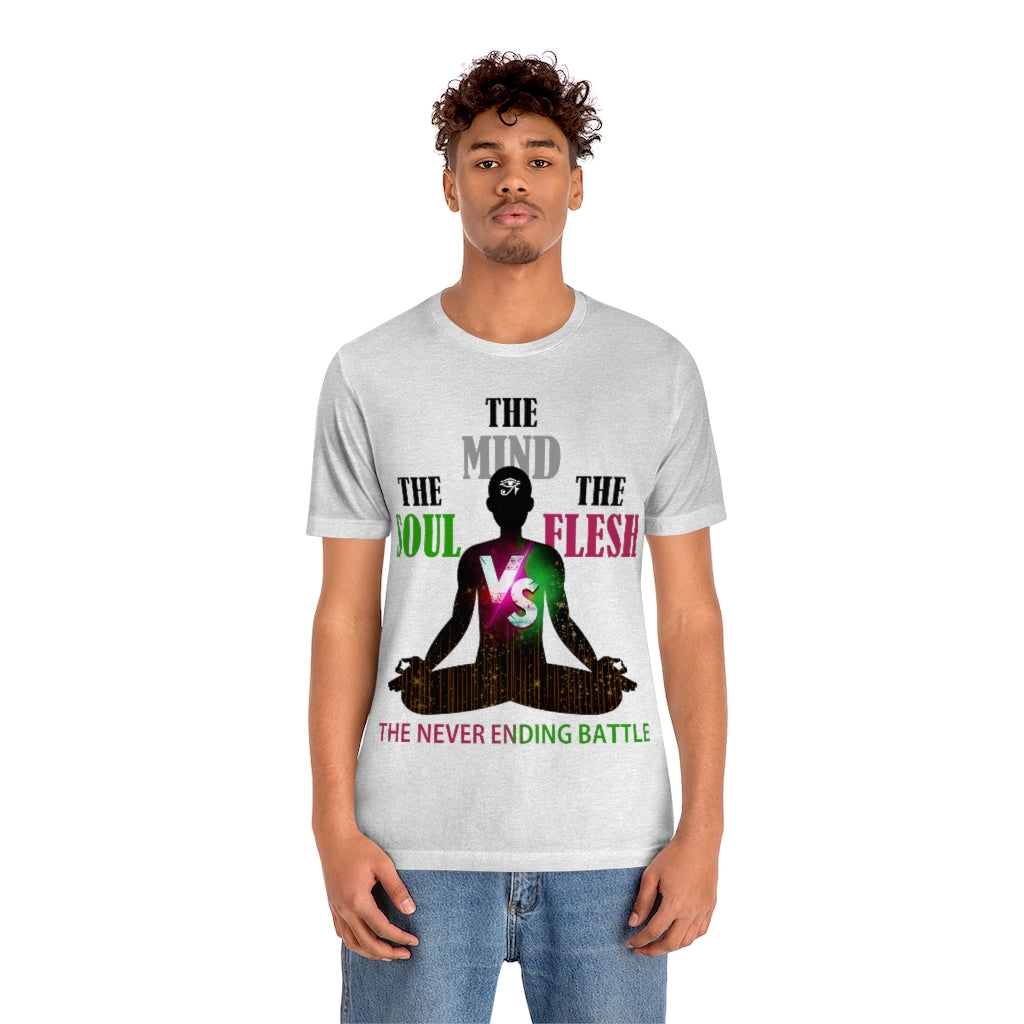 The Soul vs. The Flesh vs. The Mind Unisex Jersey Short Sleeve Tee