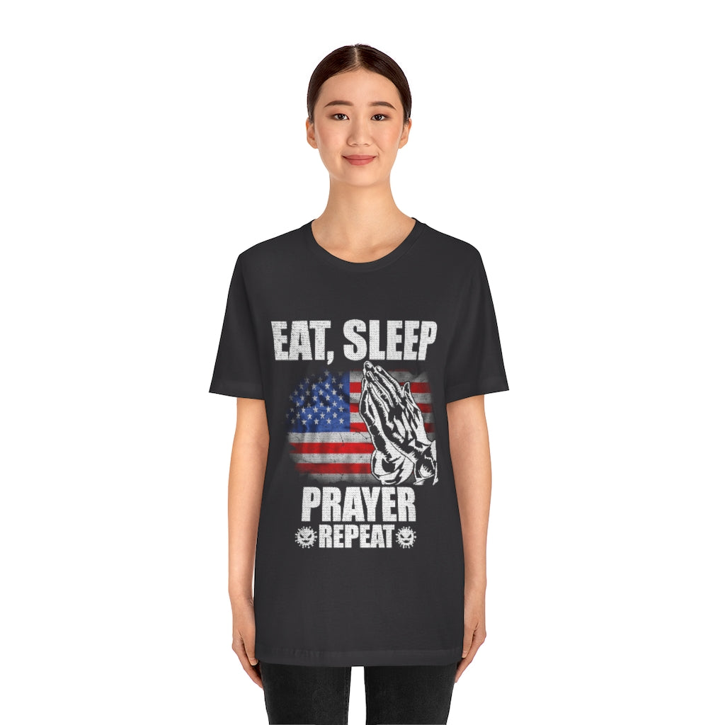 Prayer Repeat Unisex Jersey Short Sleeve Tee
