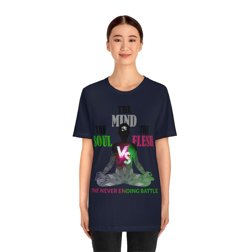 The Soul vs. The Flesh vs. The Mind Unisex Jersey Short Sleeve Tee
