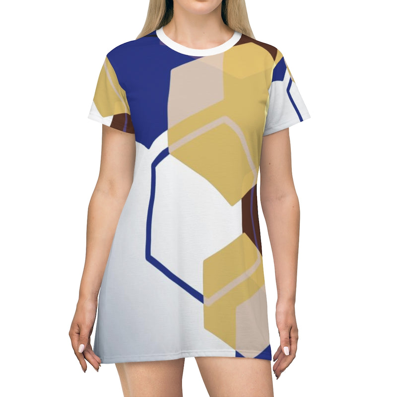 Hexagon Geometric T-Shirt Dress