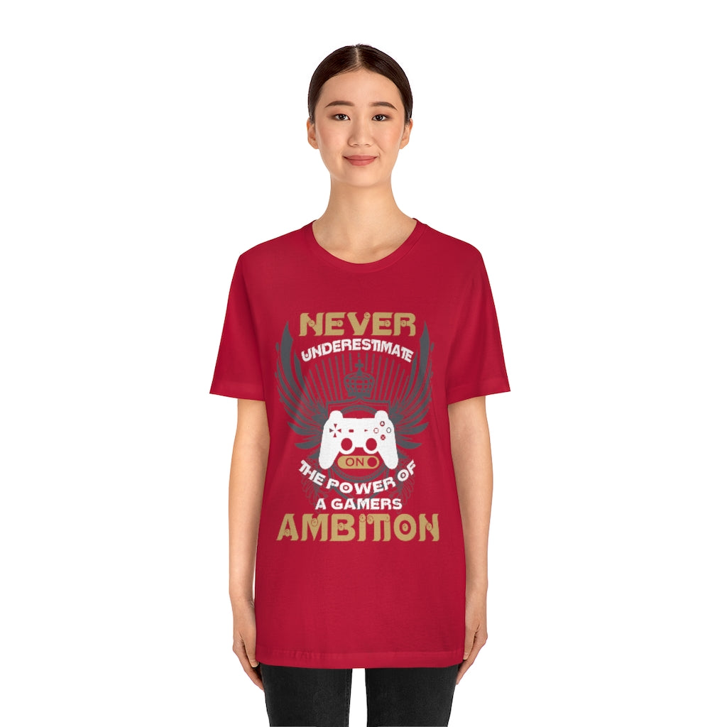 Never Underestimate Gamers Unisex Jersey Short Sleeve Tee