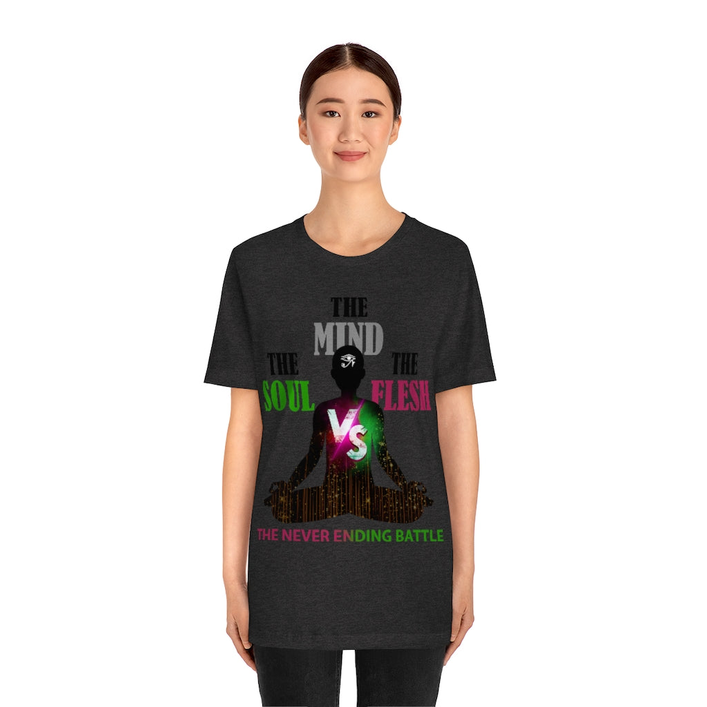The Soul vs. The Flesh vs. The Mind Unisex Jersey Short Sleeve Tee