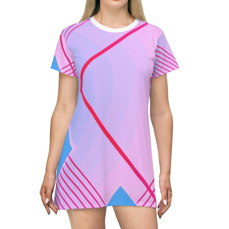 Chopped Geometric T-Shirt Dress