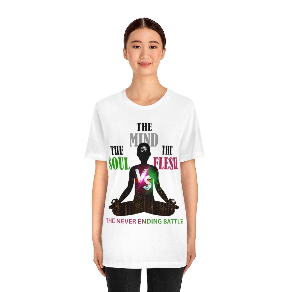 The Soul vs. The Flesh vs. The Mind Unisex Jersey Short Sleeve Tee