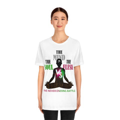 The Soul vs. The Flesh vs. The Mind Unisex Jersey Short Sleeve Tee