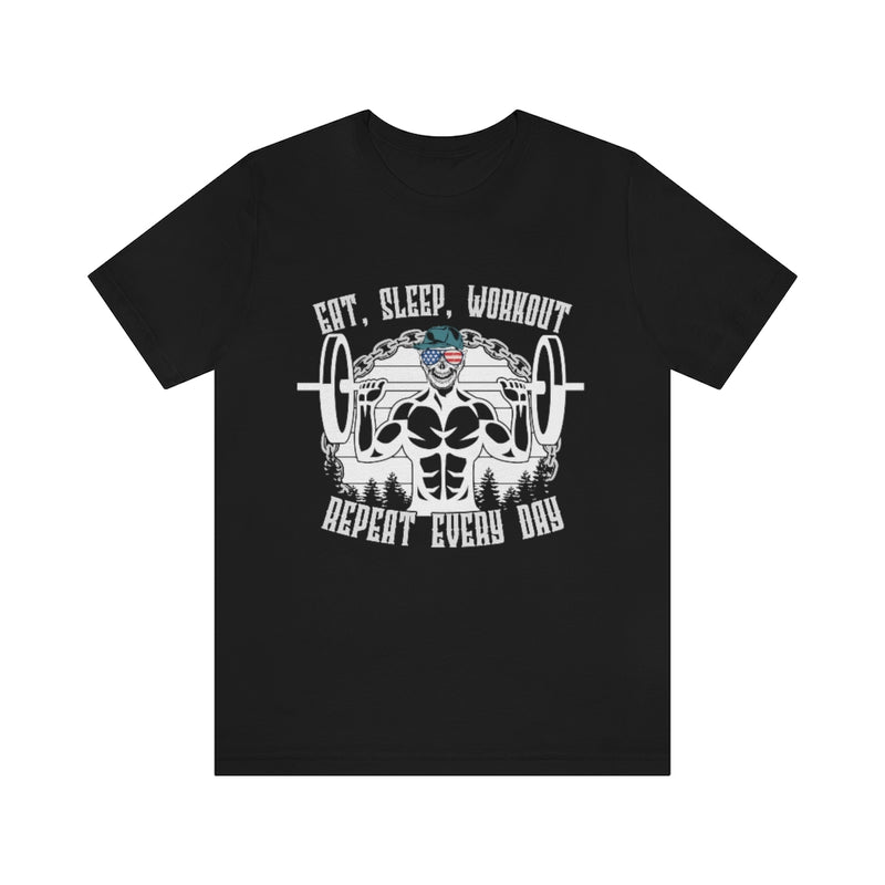 Workout Repeat Unisex Jersey Short Sleeve Tee