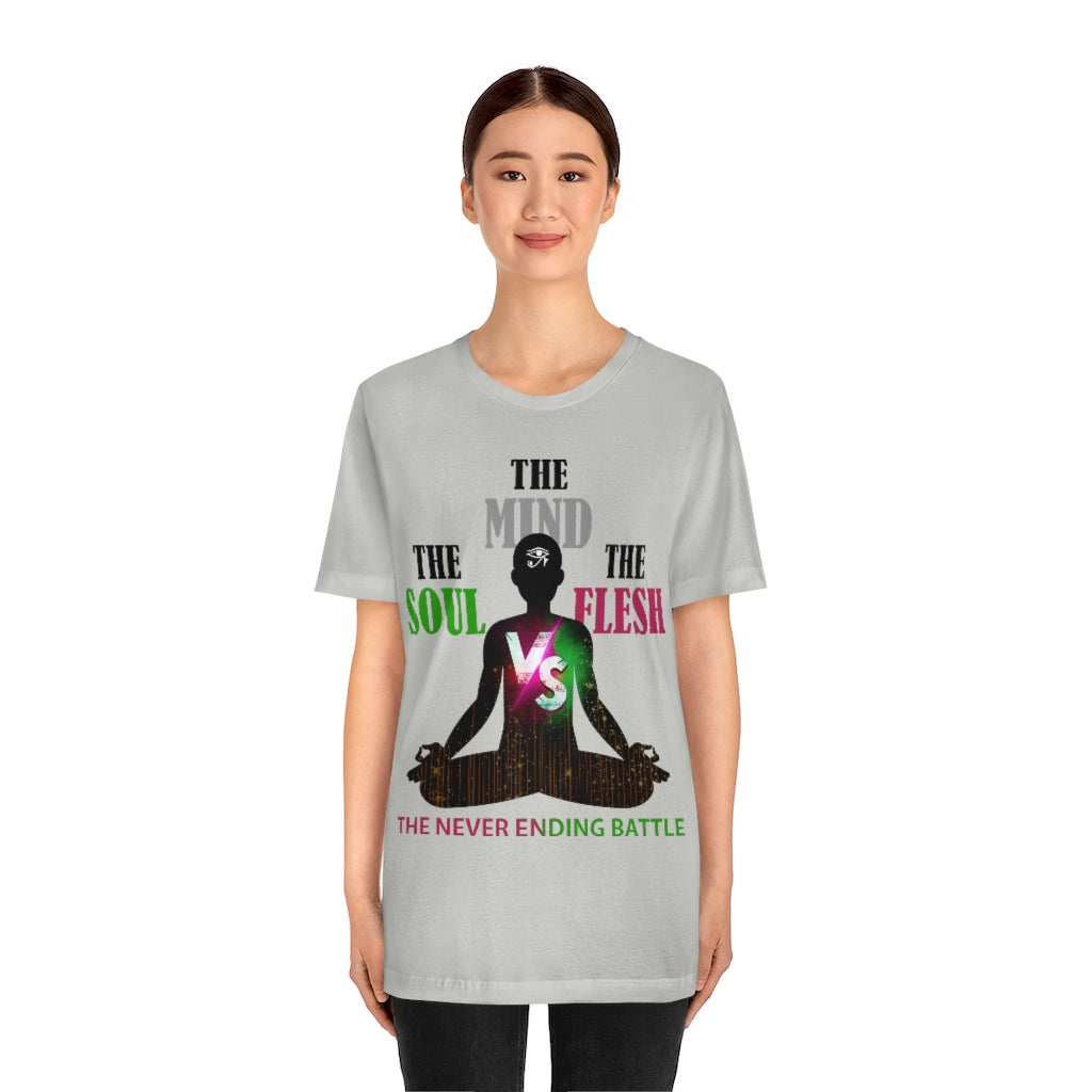 The Soul vs. The Flesh vs. The Mind Unisex Jersey Short Sleeve Tee
