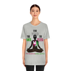 The Soul vs. The Flesh vs. The Mind Unisex Jersey Short Sleeve Tee