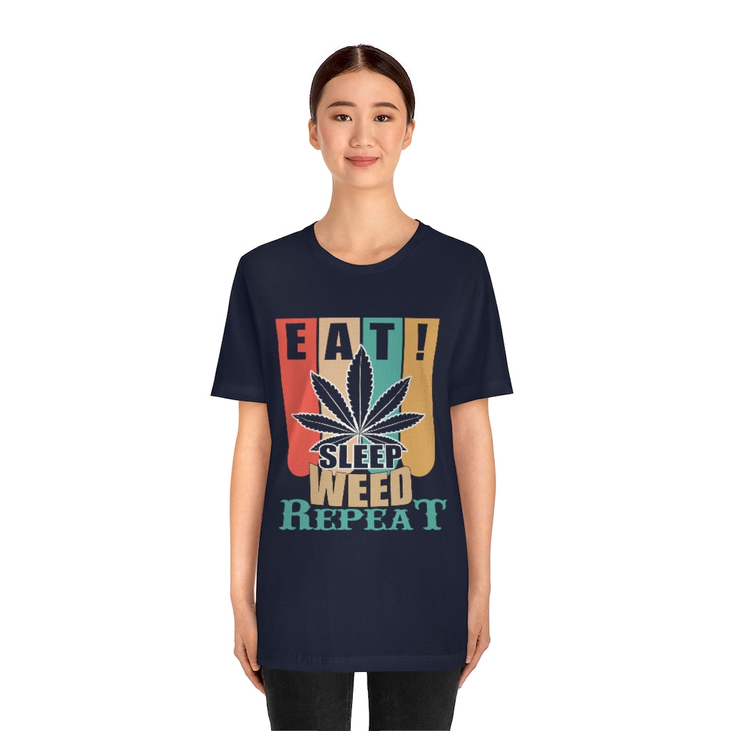 Weed Repeat Unisex Jersey Short Sleeve Tee