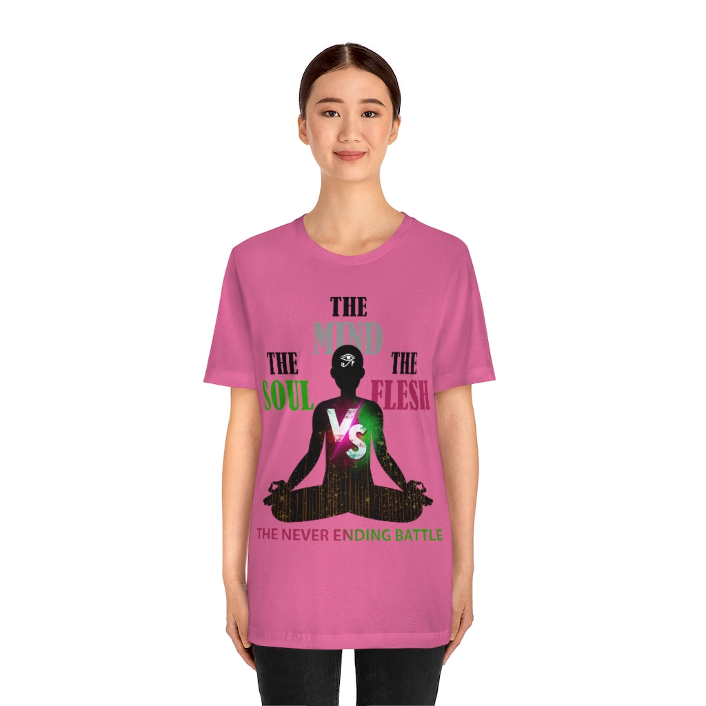 The Soul vs. The Flesh vs. The Mind Unisex Jersey Short Sleeve Tee