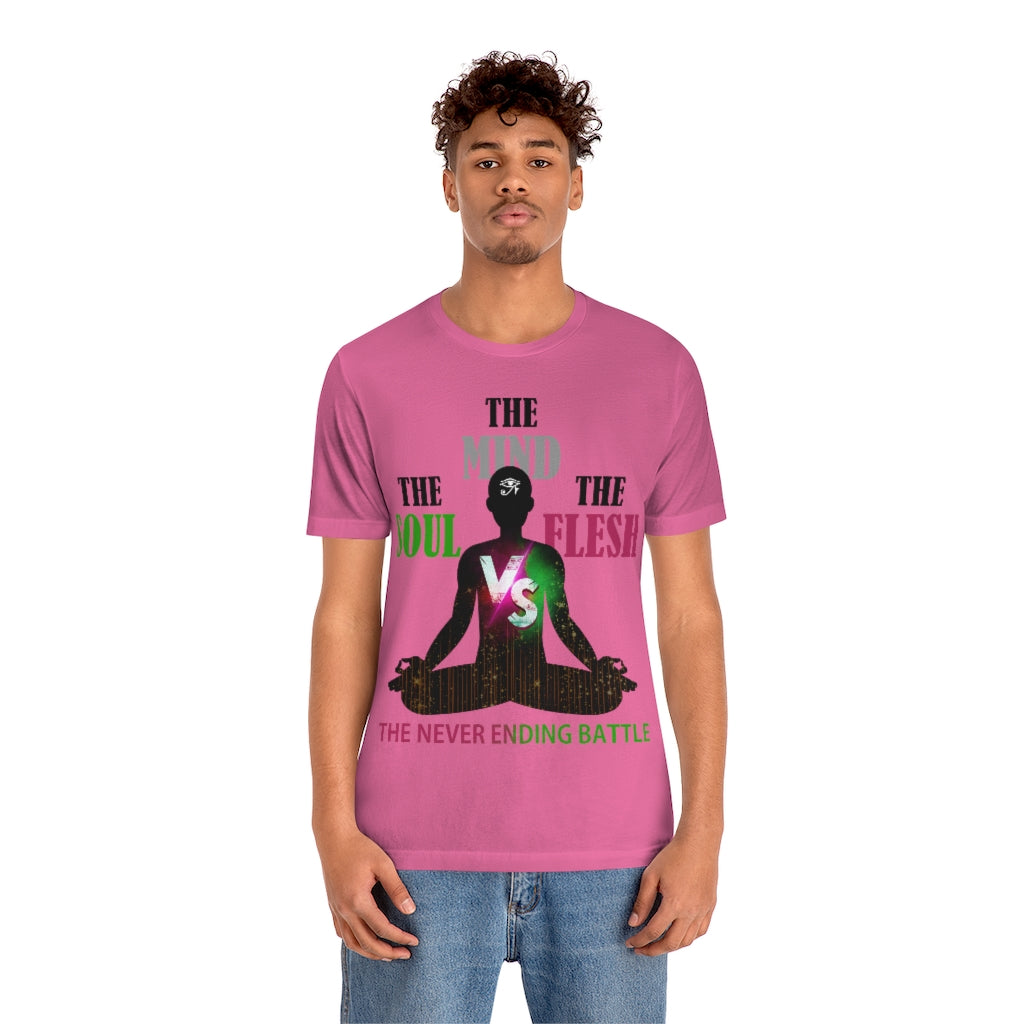 The Soul vs. The Flesh vs. The Mind Unisex Jersey Short Sleeve Tee