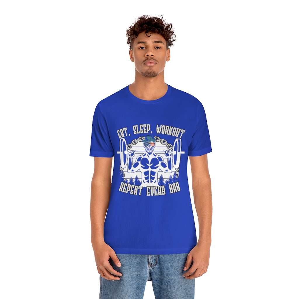 Workout Repeat Unisex Jersey Short Sleeve Tee