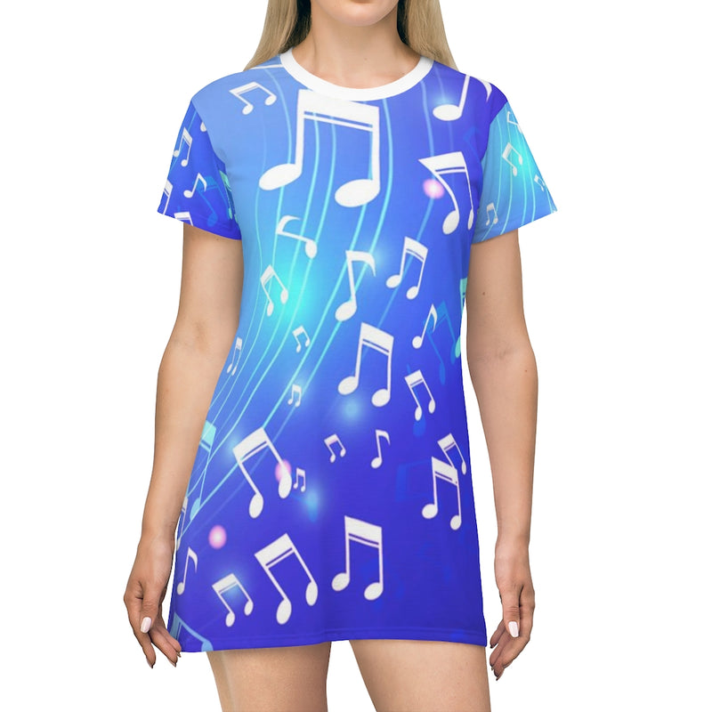 Curving Notes Music T-Shirt Dress