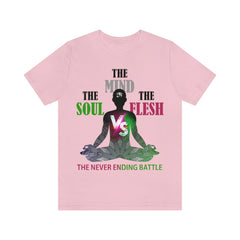 The Soul vs. The Flesh vs. The Mind Unisex Jersey Short Sleeve Tee
