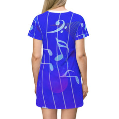 Abstract Music T-Shirt Dress