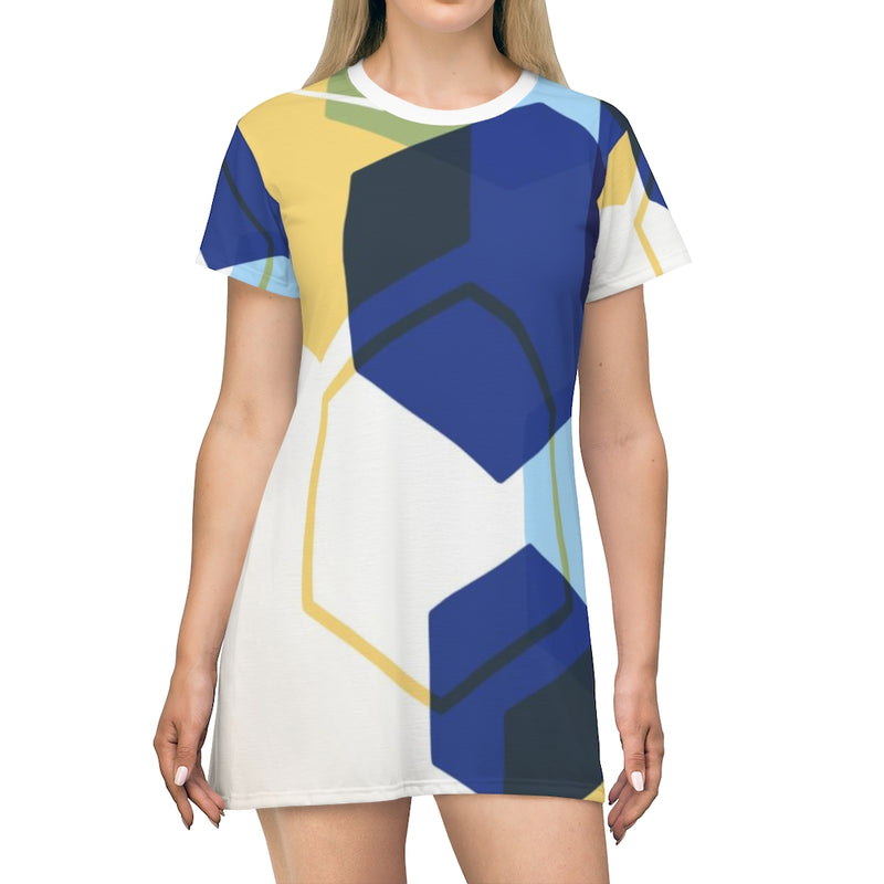 Hexagon Geometric T-Shirt Dress