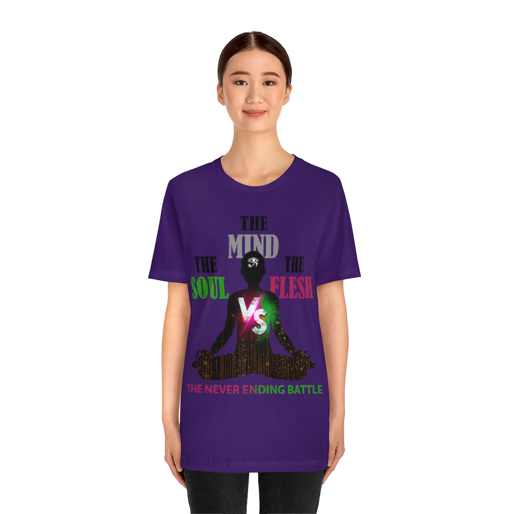 The Soul vs. The Flesh vs. The Mind Unisex Jersey Short Sleeve Tee