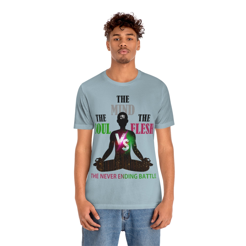 The Soul vs. The Flesh vs. The Mind Unisex Jersey Short Sleeve Tee