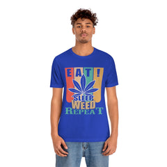 Weed Repeat Unisex Jersey Short Sleeve Tee