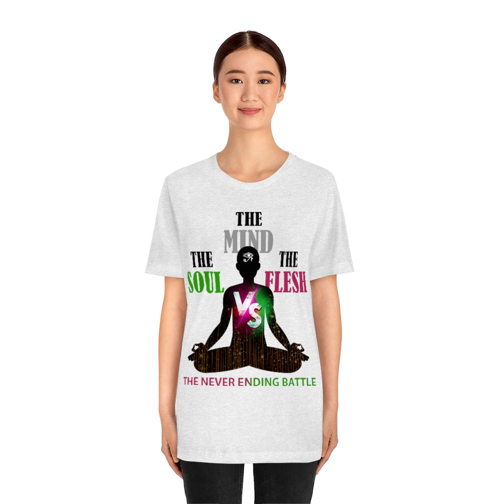 The Soul vs. The Flesh vs. The Mind Unisex Jersey Short Sleeve Tee