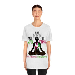 The Soul vs. The Flesh vs. The Mind Unisex Jersey Short Sleeve Tee
