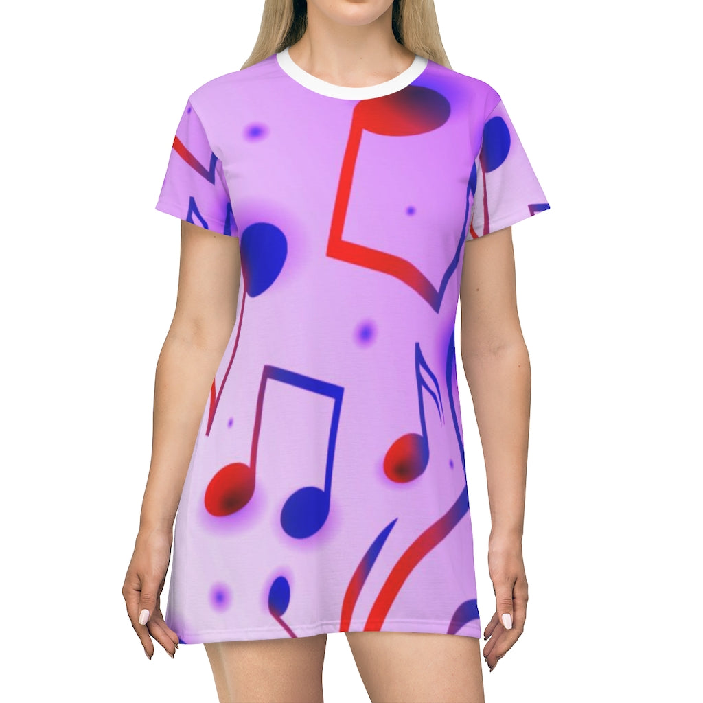 Jumbo Notes Music T-Shirt Dress