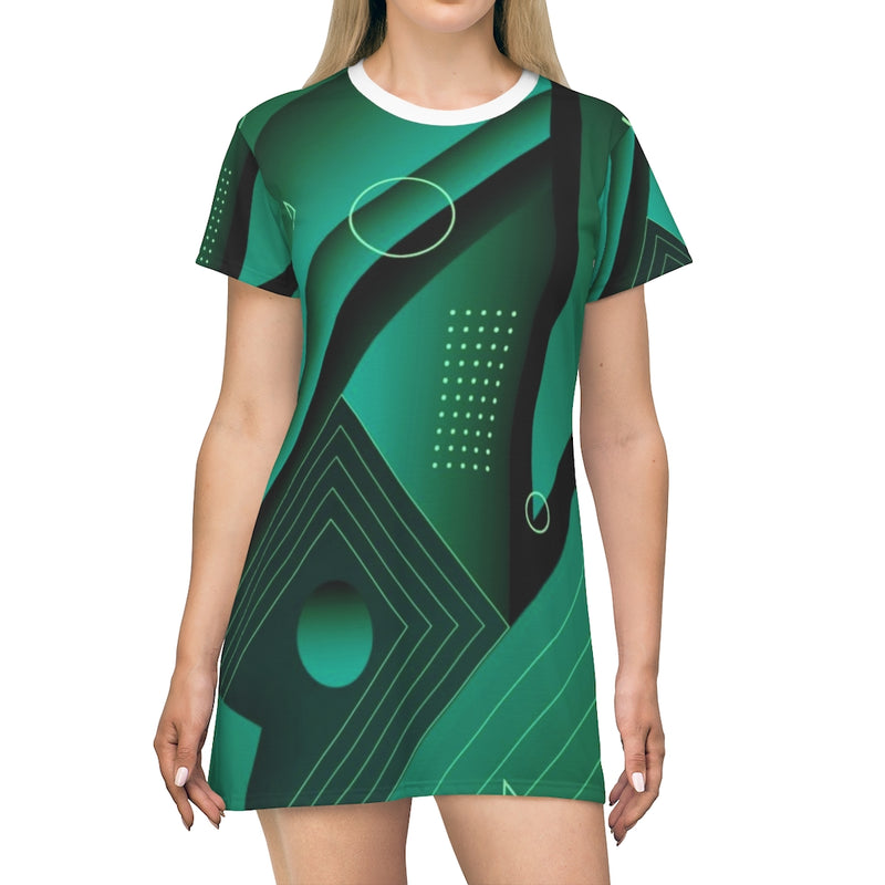 Micro Geometric T-Shirt Dress