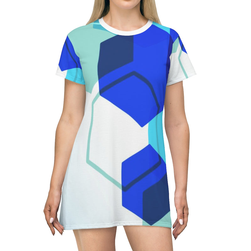 Hexagon Geometric T-Shirt Dress