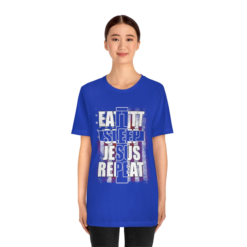 Jesus Repeat Unisex Jersey Short Sleeve Tee