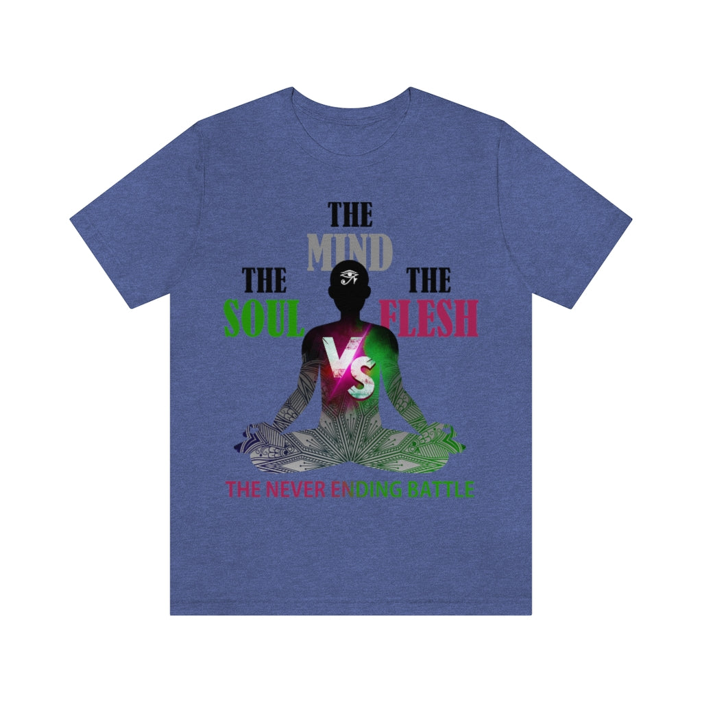 The Soul vs. The Flesh vs. The Mind Unisex Jersey Short Sleeve Tee