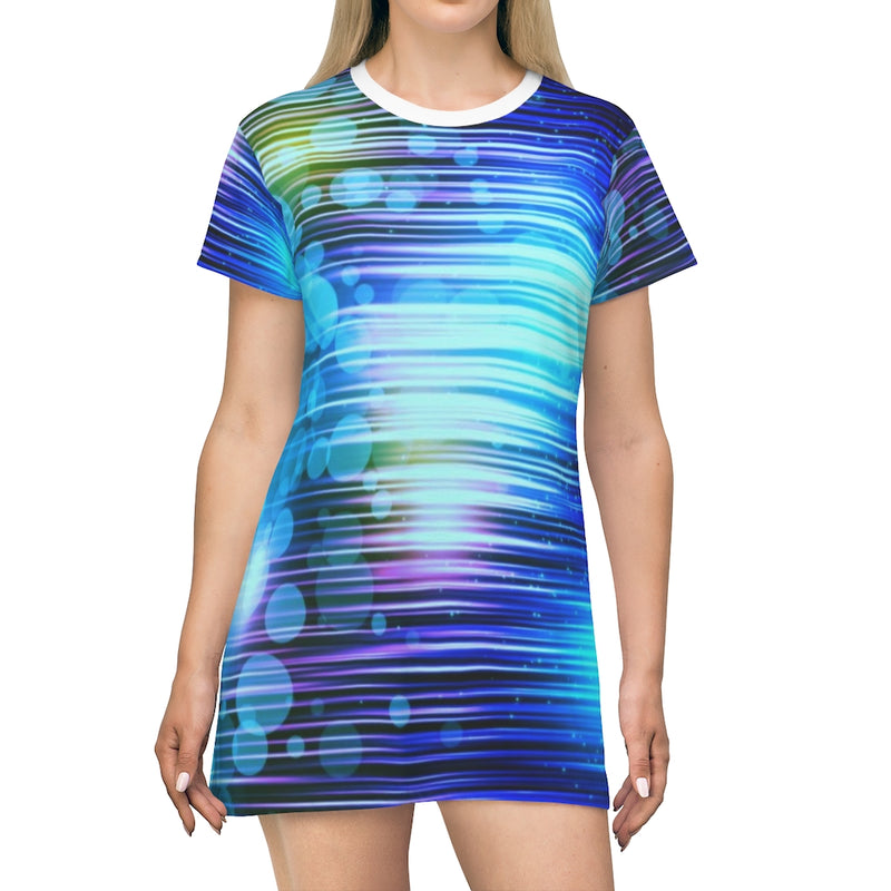 Warp Speed Geometric T-Shirt Dress