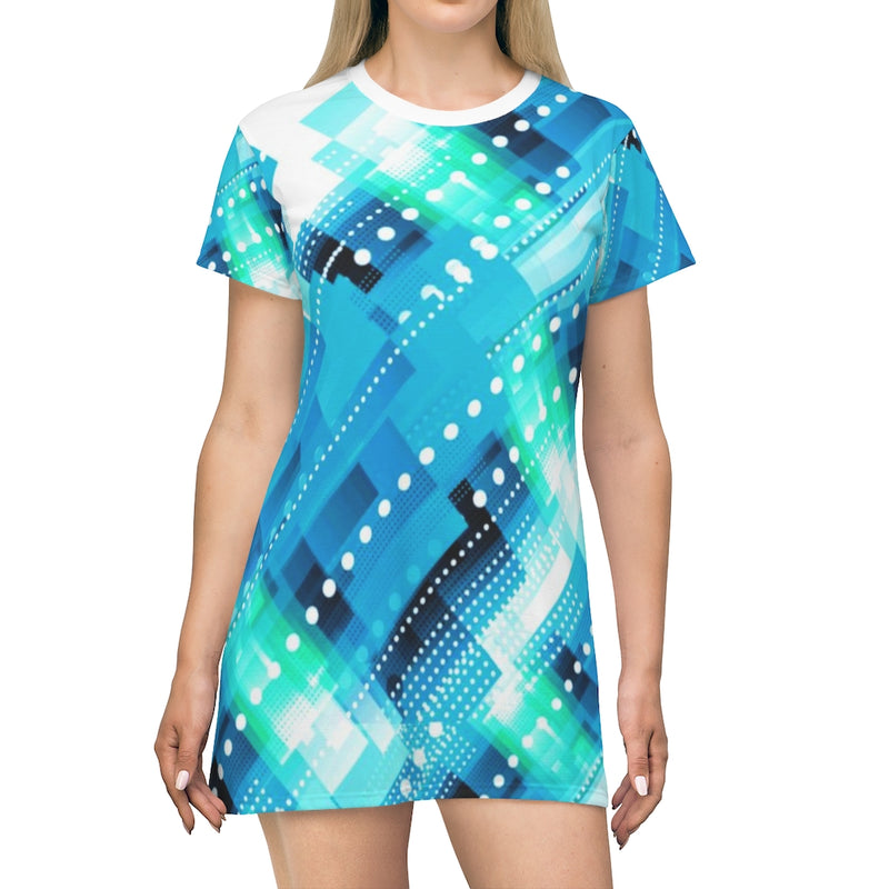Ribbon Geometric T-Shirt Dress