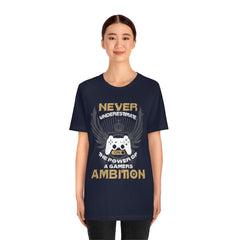 Never Underestimate Gamers Unisex Jersey Short Sleeve Tee