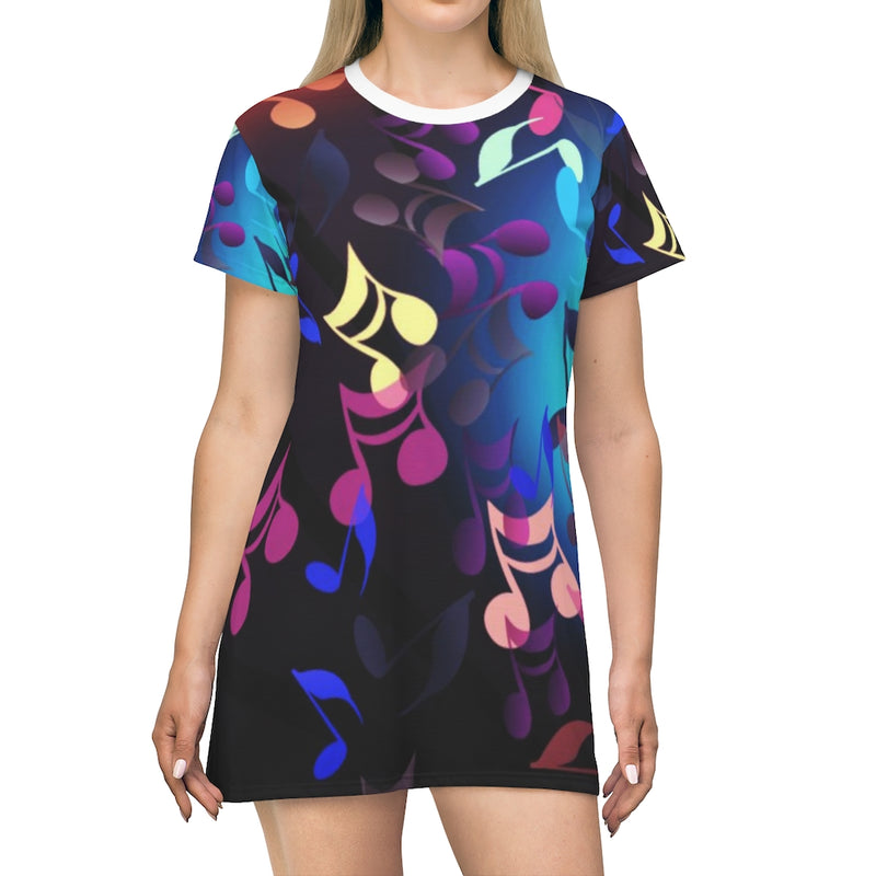 Scattered Notes Music T-Shirt Dress