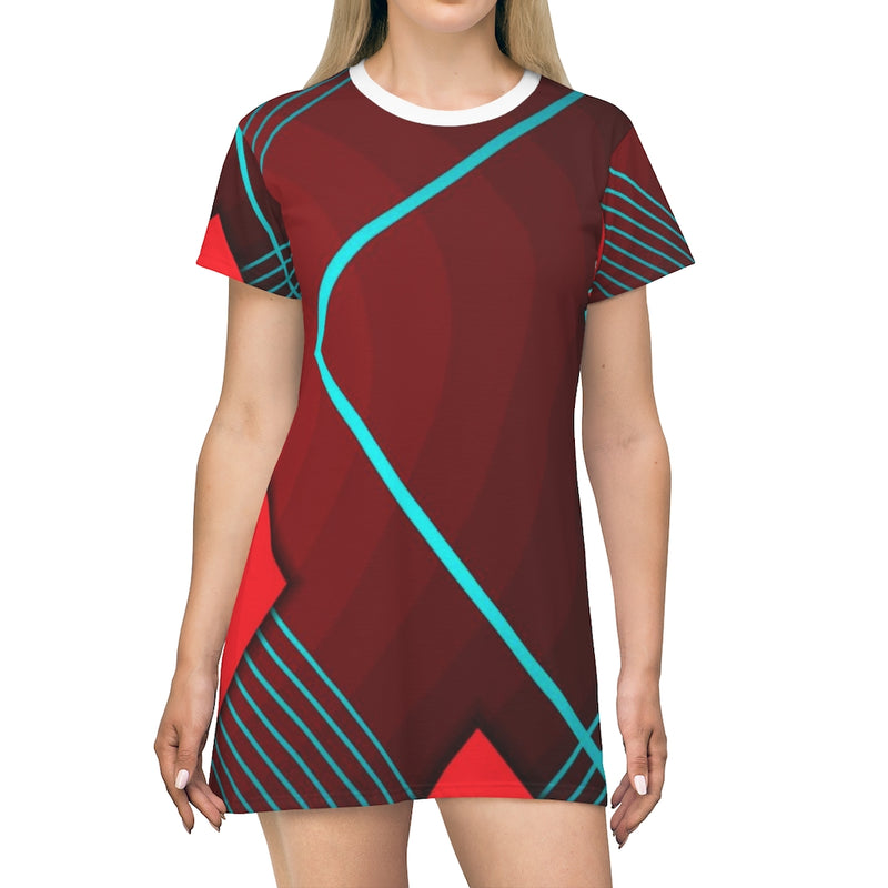 Chopped Geometric T-Shirt Dress