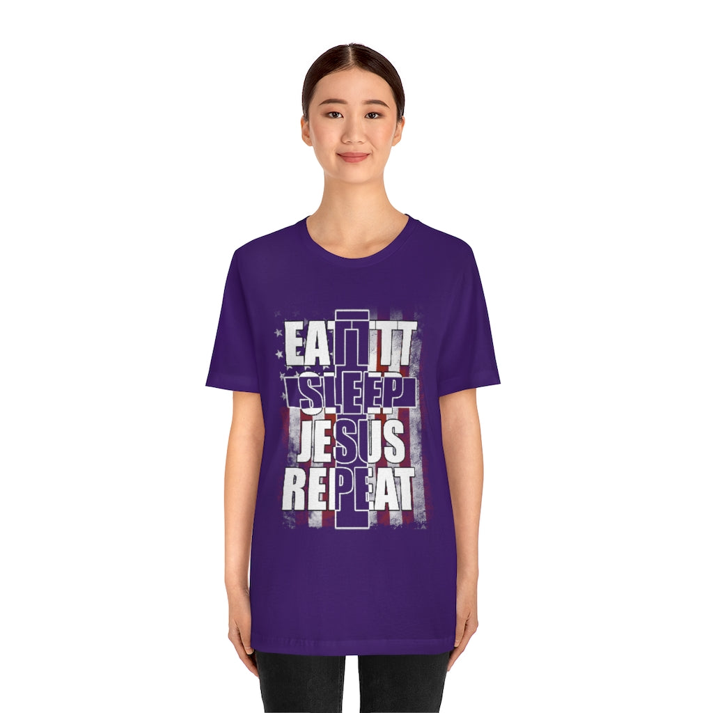 Jesus Repeat Unisex Jersey Short Sleeve Tee