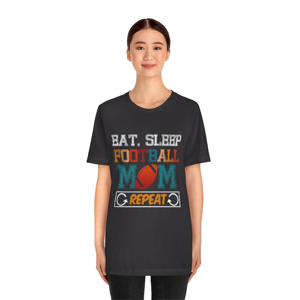 Football Mom Repeat Unisex Jersey Short Sleeve Tee