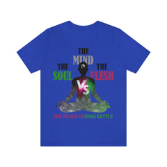 The Soul vs. The Flesh vs. The Mind Unisex Jersey Short Sleeve Tee