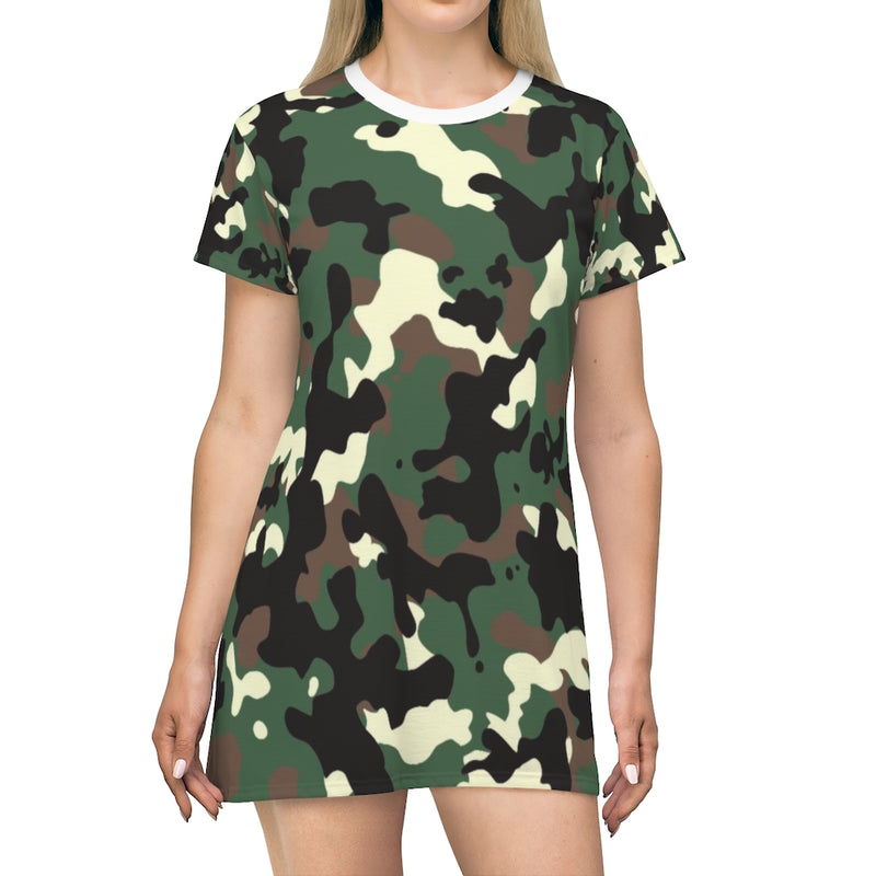 Green Army Camo T-Shirt Dress