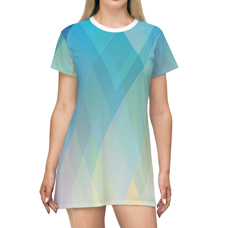 Plaid Geometric T-Shirt Dress