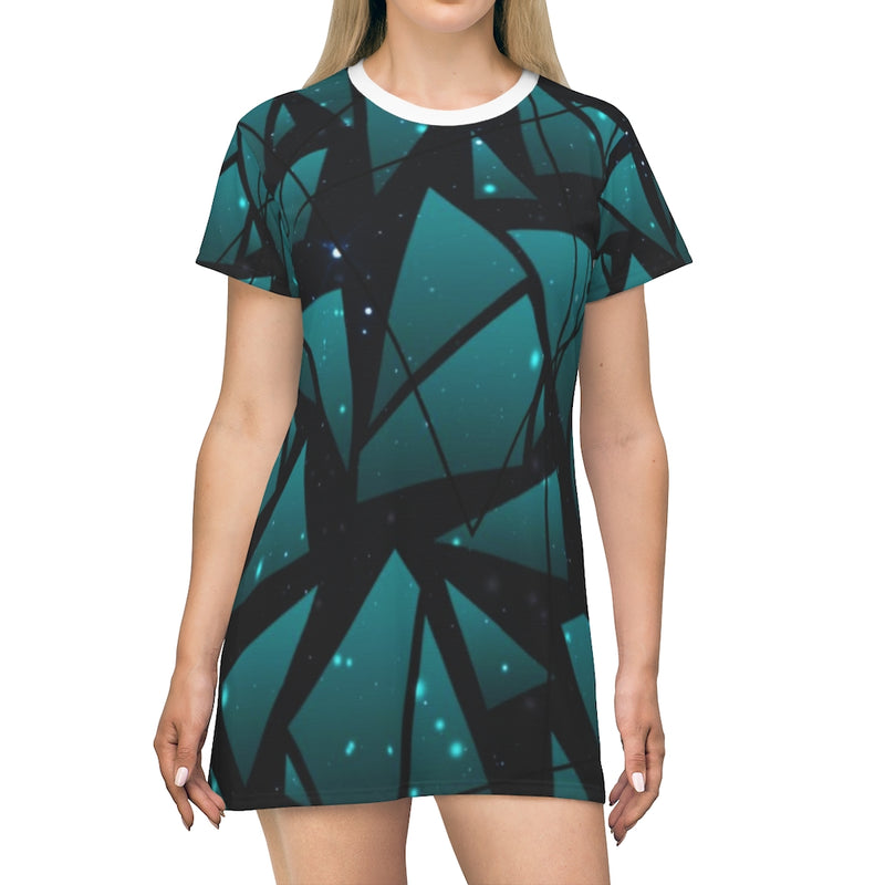 Shattered Geometric T-Shirt Dress