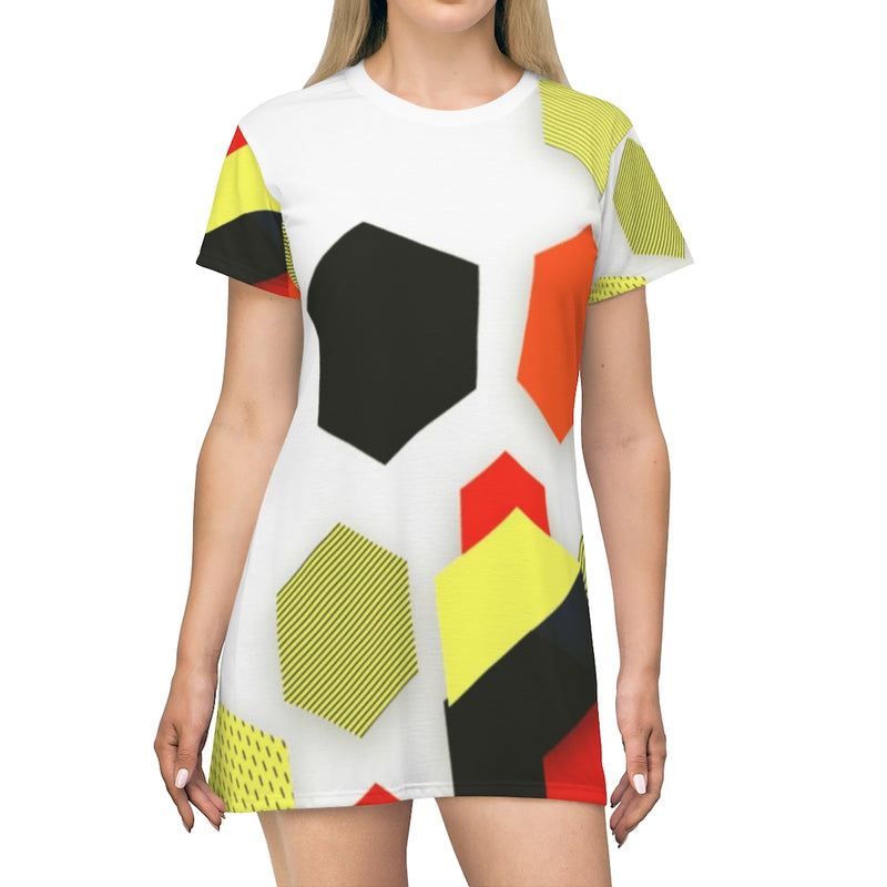 Hexagon Geometric T-Shirt Dress