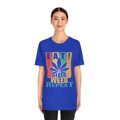 Weed Repeat Unisex Jersey Short Sleeve Tee