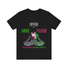 The Soul vs. The Flesh vs. The Mind Unisex Jersey Short Sleeve Tee