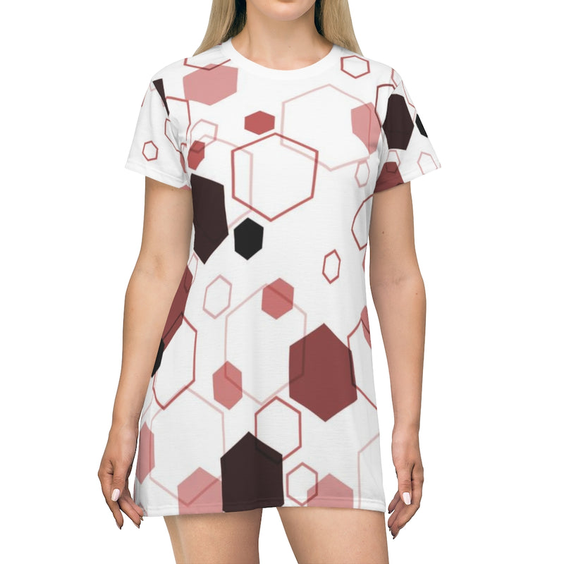 Hexagon Fever Geometric T-Shirt Dress
