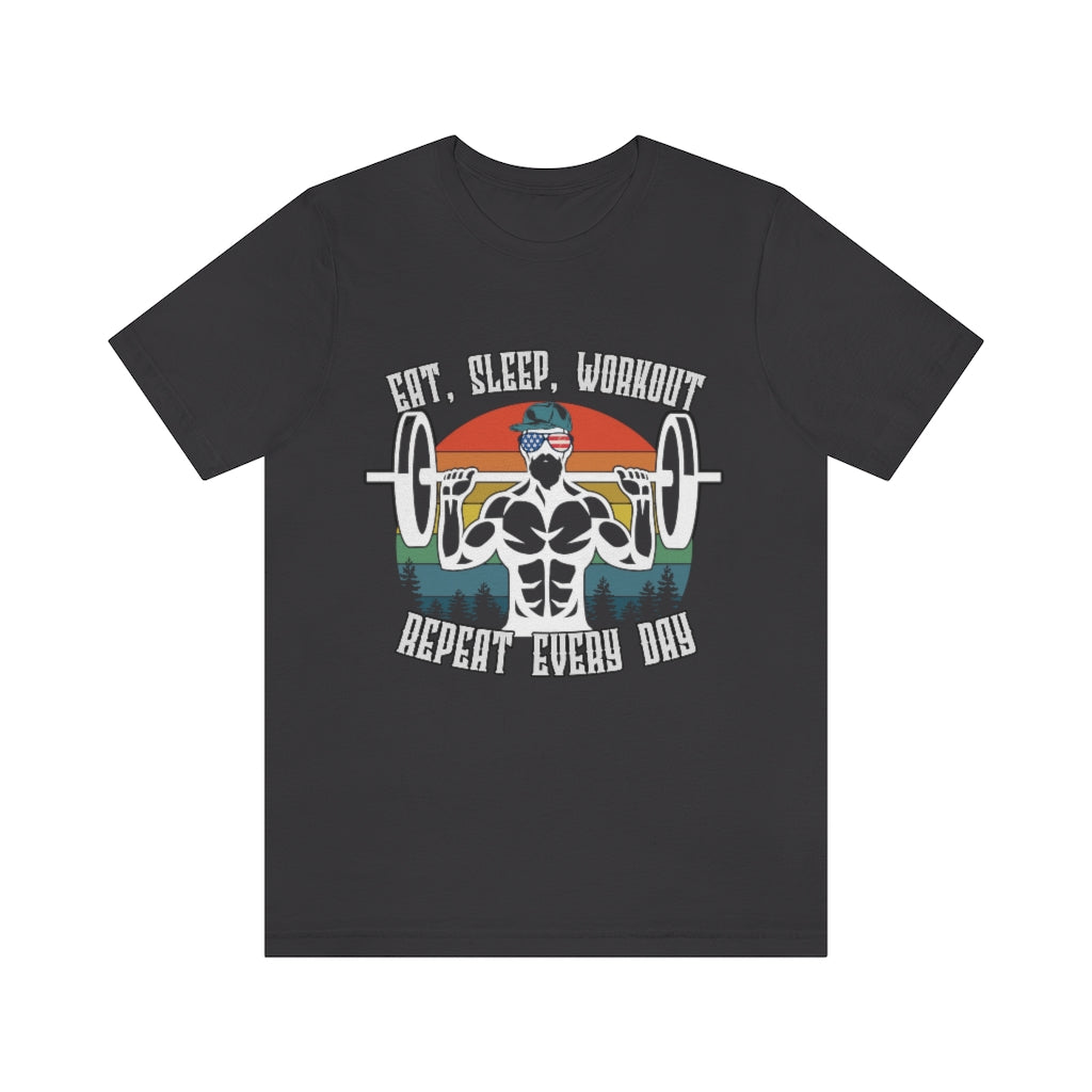 Workout Repeat Unisex Jersey Short Sleeve Tee