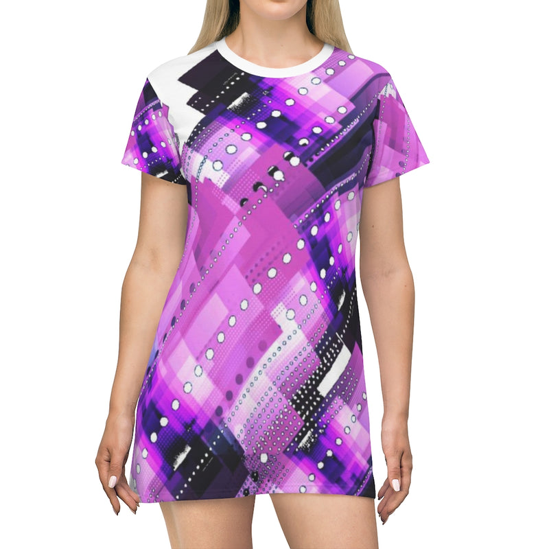 Ribbon Geometric T-Shirt Dress